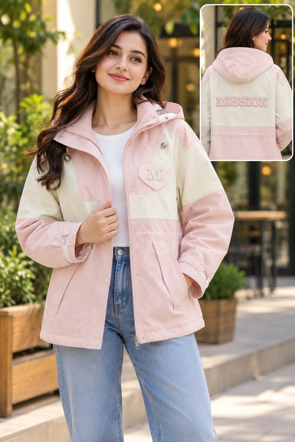 Women Pink Mission Hooded Jacket view 1