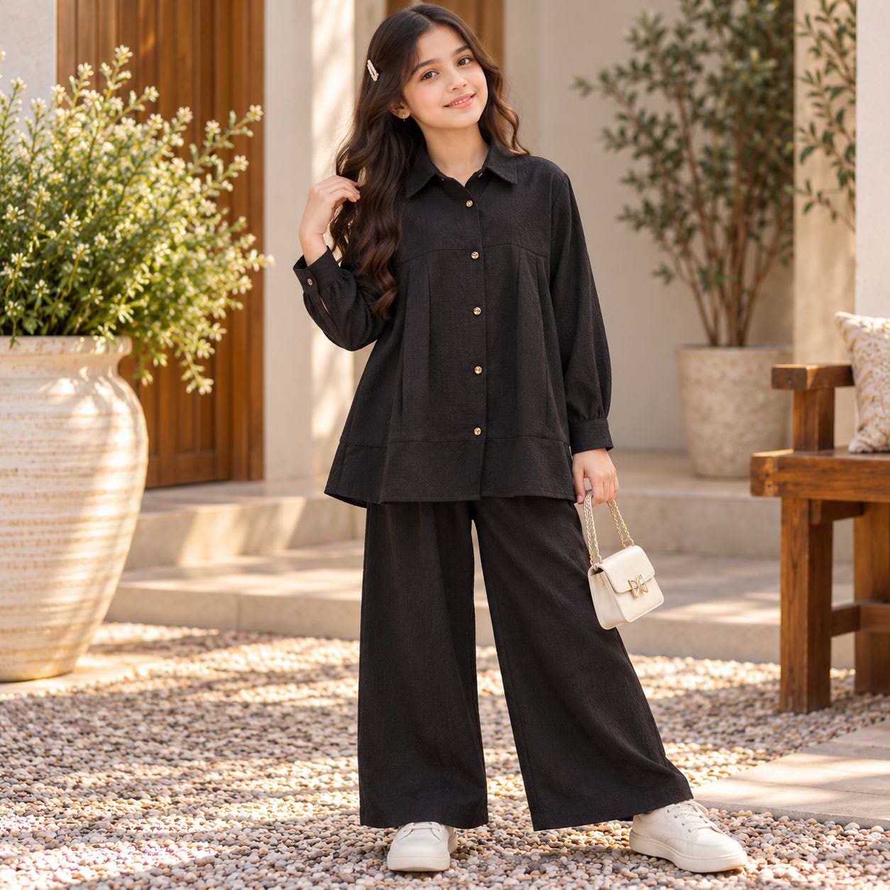 Girls Self-Print 2-Piece Cord Set
